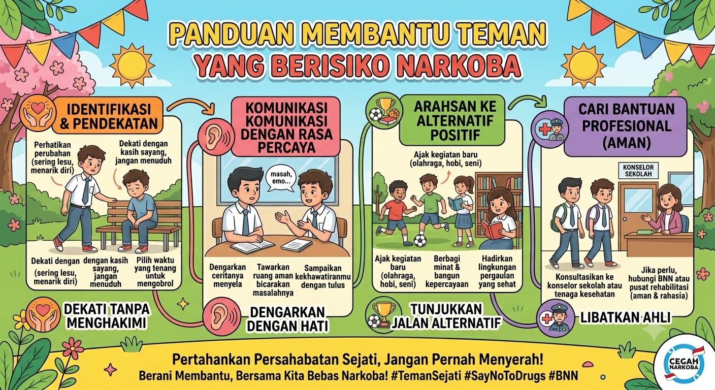 CARA MEMBANTU TEMAN YANG BERISIKO TERJERUMUS NARKOBA