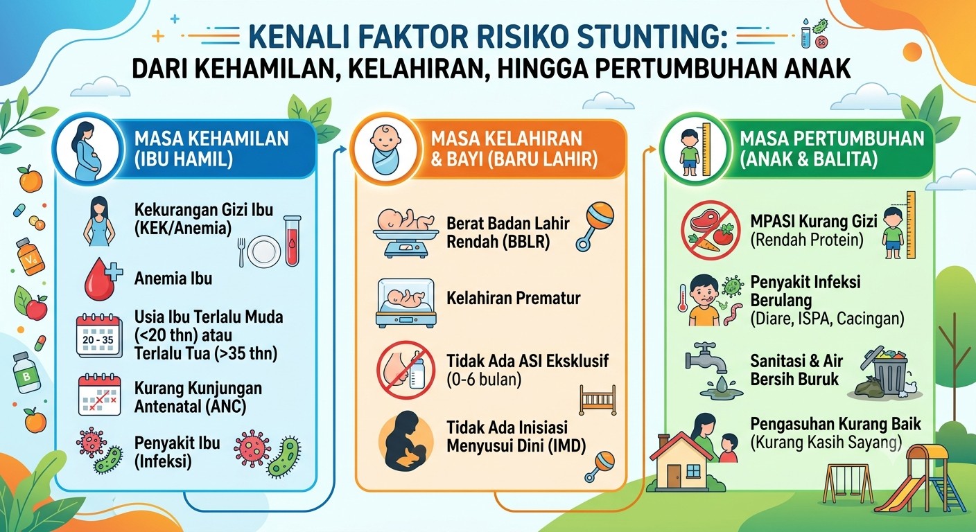Kenali Faktor Risiko Stunting: Dari Kehamilan, Kelahiran, hingga Pertumbuhan Anak